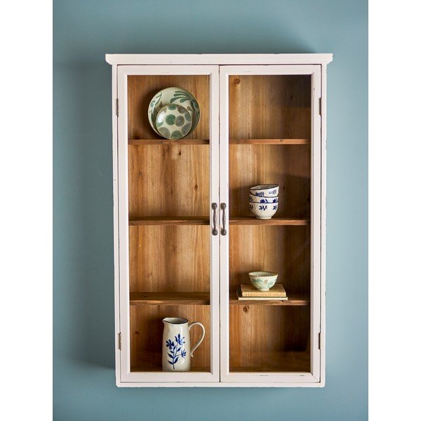 Bela stenska vitrina iz masivne jelke 81x122x18 cm Hazem – Bloomingville-image-3