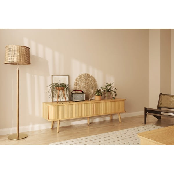 TV omarica v hrastovem dekorju v naravni barvi 178x50x40 cm Rove – Woodman-image-1