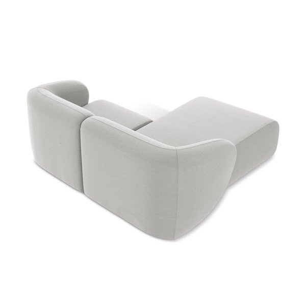 Svetlo siva žametna kotna sedežna garnitura (levi kot/z ležalnikom) Lani – Makamii-image-3