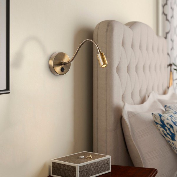 LED stenska svetilka v zlati barvi Reading – Opviq lights-image-1