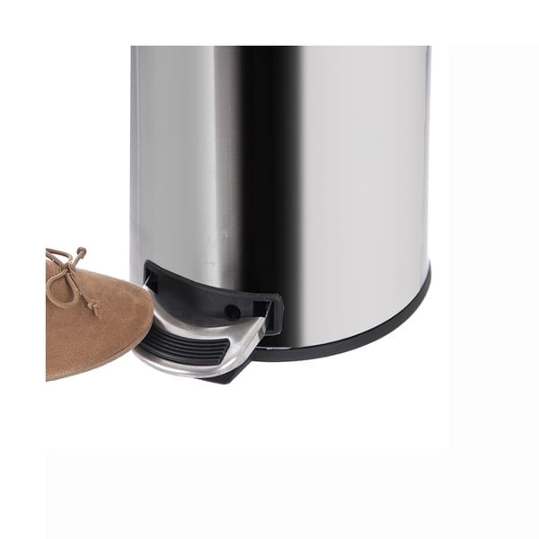 Koš za smeti s pedalom iz nerjavečega jekla v sijajno srebrni barvi 3 l – Orion-image-2