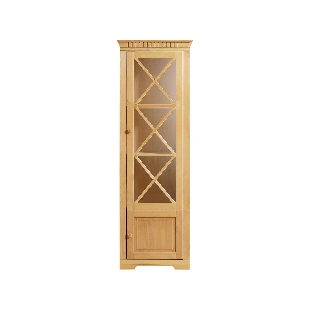 Vitrina iz masivnega bora v naravni barvi 180x35 cm Lisa