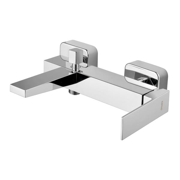 Stenska armatura za kad v sijajno srebrni barvi (2 izhoda) Latus – Sapho