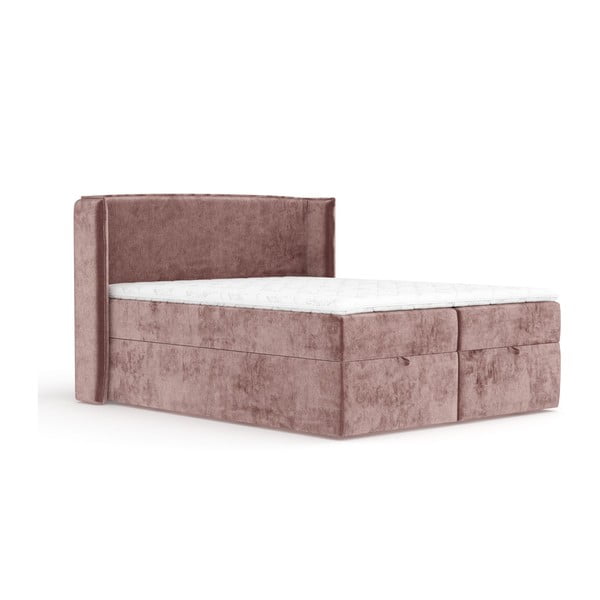 Rožnata boxspring postelja s prostorom za shranjevanje 180x200 cm Passion – Maison de Rêve