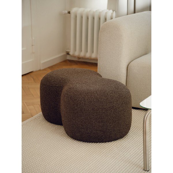 Temno rjav tabure iz tkanine bouclé Umbo – noo.ma-image-1