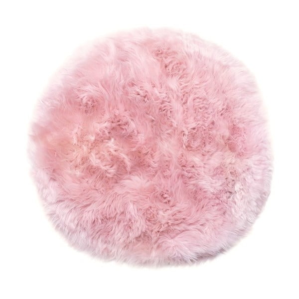 Rožnata preproga iz ovčje kože Royal Dream Zealand, ⌀ 70 cm