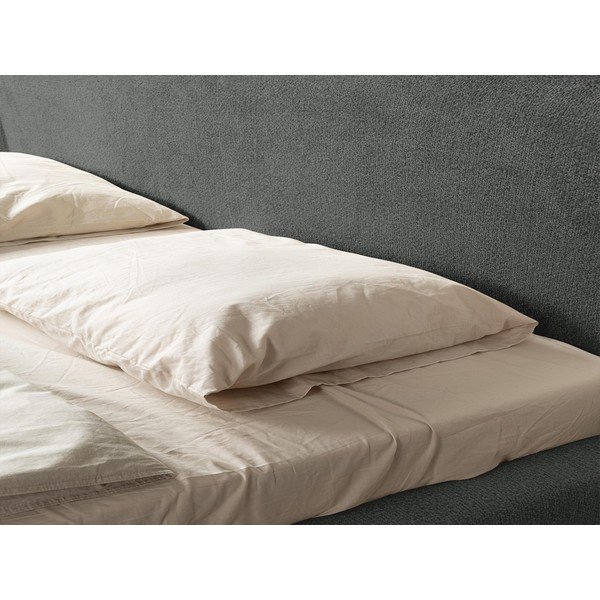 Temno siva oblazinjena zakonska postelja z letvenim dnom 160x200 cm Makana – Makamii-image-1