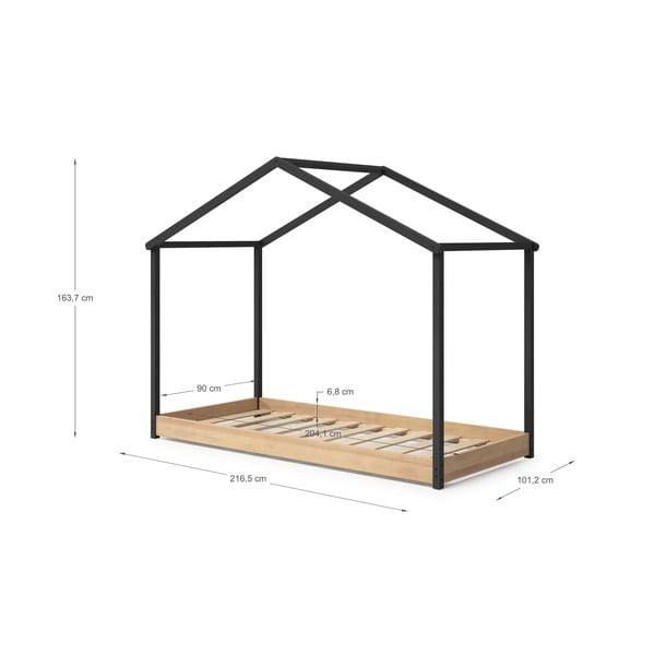 Antracitno siva otroška postelja Marckeric Arthur, 90 x 190 cm-image-4