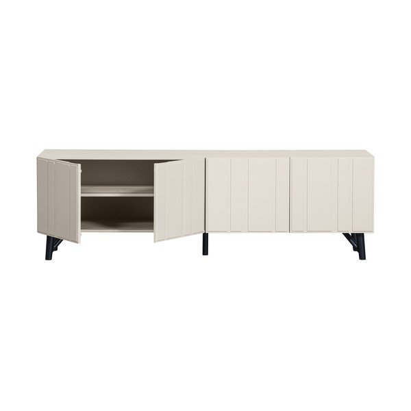 Kremno bela TV omarica iz masivnega bora 181x56 cm Miller – WOOOD-image-3