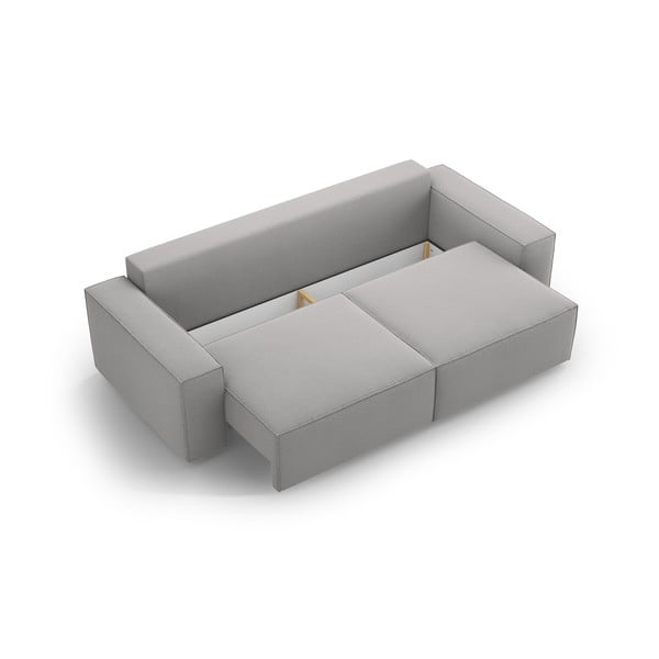 Svetlo siva raztegljiva sedežna garnitura 247 cm Jodie – Micadoni Home-image-3