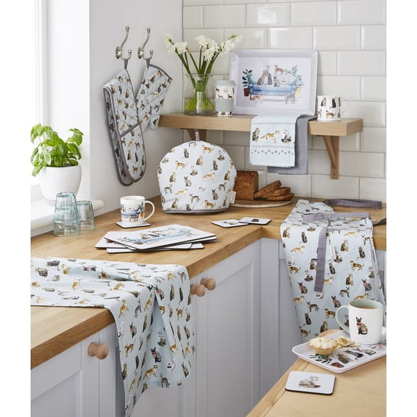 Kuhinjske krpe, predpasnik in kuhinjska rokavica v kompletu 5 ks Curious Cats – Cooksmart ®-image-1