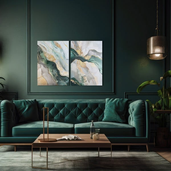 Slike z elementi ročne poslikave v kompletu 2 ks 50x70 cm Aventurine – Styler-image-1