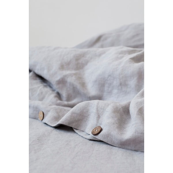 Svetlo siva lanena prevleka za odejo Linen Tales, 200 x 220 cm-image-2