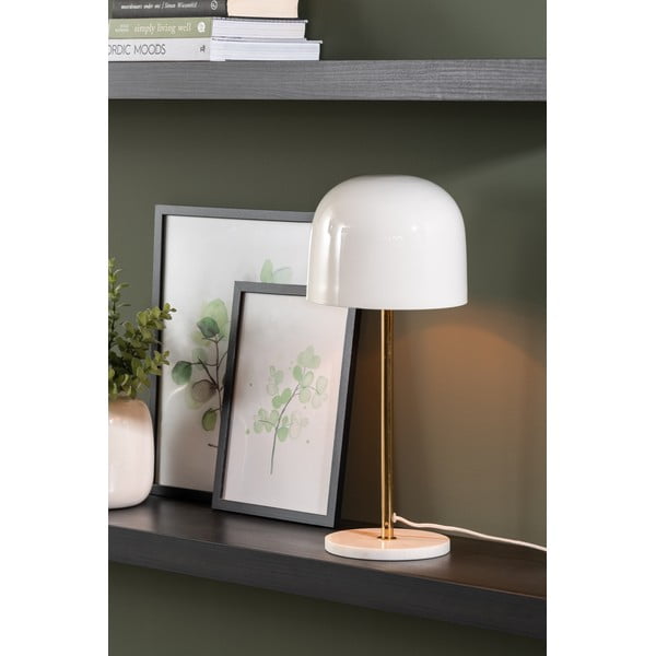 Bela namizna svetilka s kovinskim senčilom (višina 50 cm) Manta – Leitmotiv-image-1
