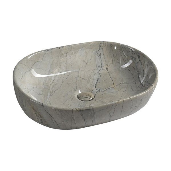 Siv keramičen umivalnik 59x42 cm Dalma – Sapho