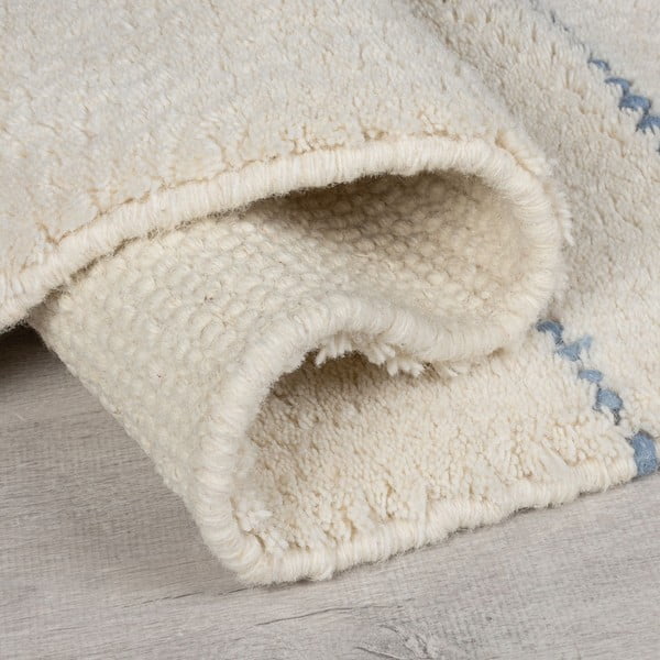 Kremno bela ročno tkana volnena preproga 200x290 cm Dottie Geometric – Flair Rugs-image-2