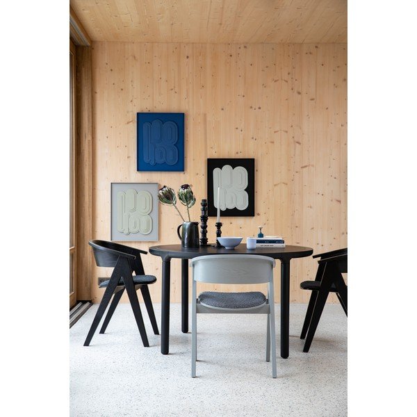 Črn oblazinjen jedilni stol z nasloni za roke NDSM – Zuiver-image-1