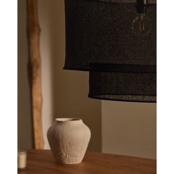 Črno senčilo ø 60 cm Mariela – Kave Home-image-3
