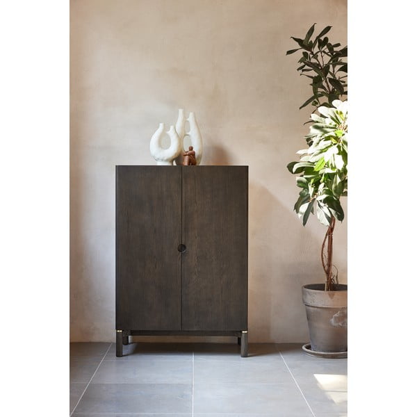 Temno rjava omarica v hrastovem dekorju 90x130 cm Arun – Unique Furniture-image-2