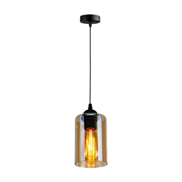 Črna viseča svetilka s steklenim senčnikom ø 10 cm Bistro - Candellux Lighting-image-2