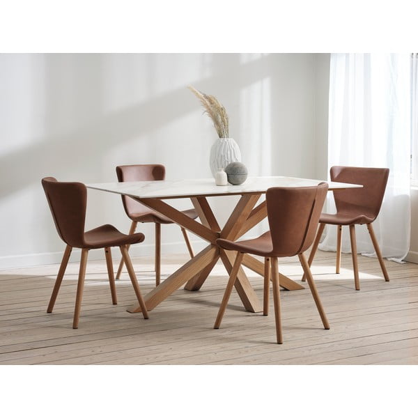 Rjavi kovinski jedilni stoli v kompletu 2 ks Teslin – Unique Furniture-image-2