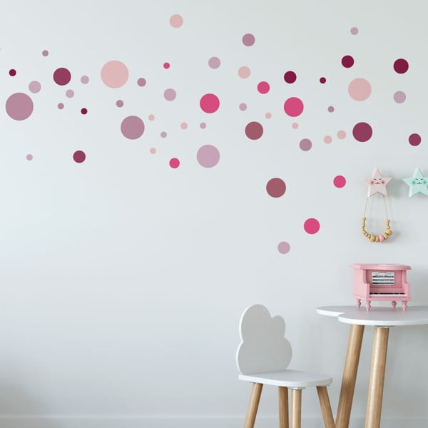 Set 100 roza stenskih nalepk Ambiance Round Stickers-image-4