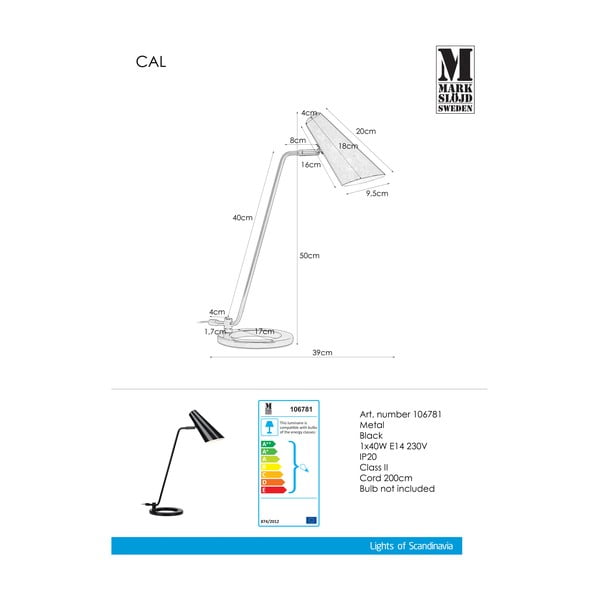 Črna namizna svetilka Markslöjd Cal-image-2