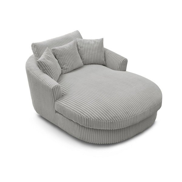 Siv fotelj iz rebrastega žameta Belem – Bobochic Paris-image-4