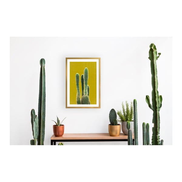 Plakat Surdic Mustard Background Cactus, 40 x 60 cm-image-1