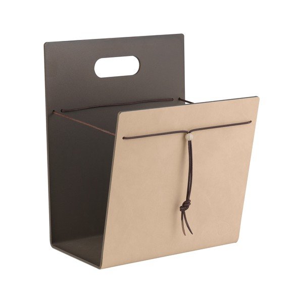 Stojalo za časopise iz kovine in eko usnja Nupo M – LIND DNA