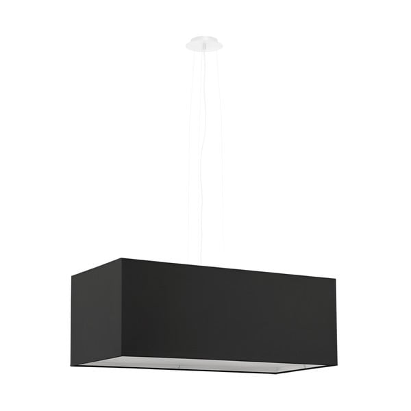 Črna viseča svetilka s senčnikom iz stekla in tekstila Gryfin Bis – Nice Lamps