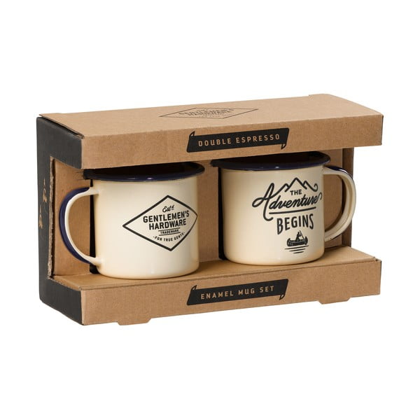 Bež kovinske skodelice v kompletu 2 ks 150 ml – Gentlemen's Hardware-image-1