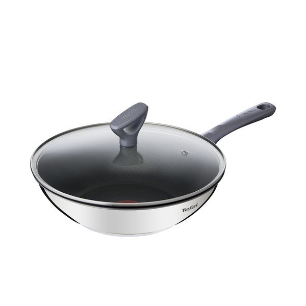 Vok ponev s pokrovko/z neprijemljivo površino iz nerjavečega jekla ø 28 cm Daily Cook G7309955 – Tefal