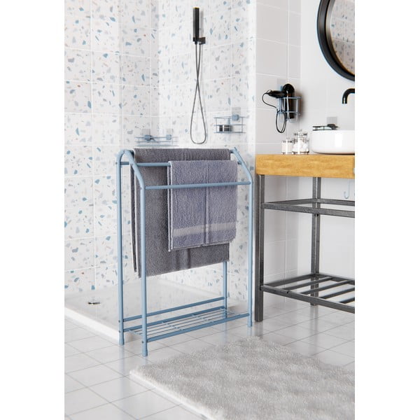 Svetlo modra kovinska kopalniška polica z namestitvijo brez vrtanja Grena – Compactor-image-3