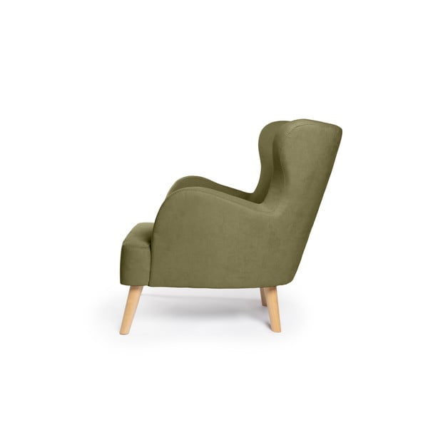 Zelen fotelj z naslonom Noemye – Bonami Selection-image-3