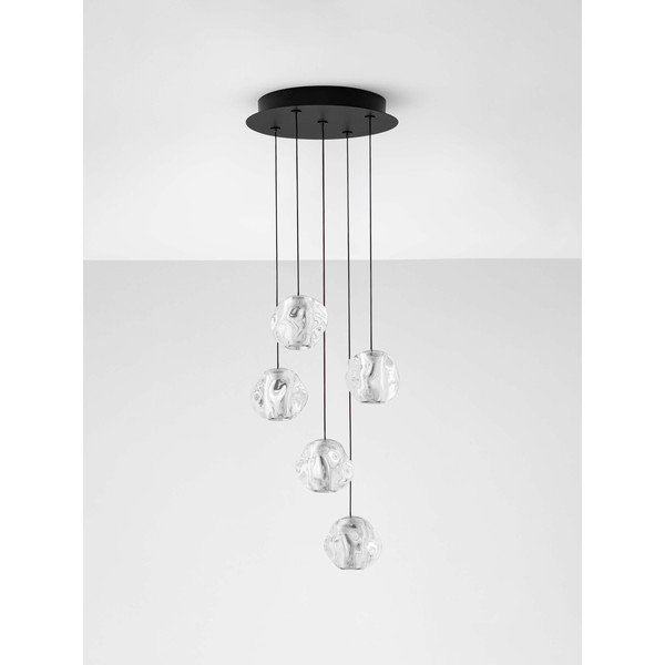 Mat črna kovinska LED zatemnitvena viseča svetilka s senčilom iz akrilnega stekla ø 30 cm Ifos – Nova Luce-image-4