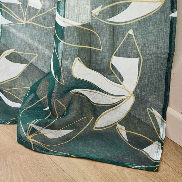 Zelena prosojna zavesa iz tančice 140x240 cm Elsa – douceur d'intérieur-image-4