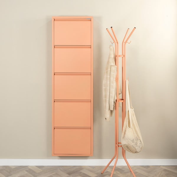 Rožnato-oranžna kovinska preklopna omarica za čevlje 50x169x15 cm Billy – Spinder Design-image-1