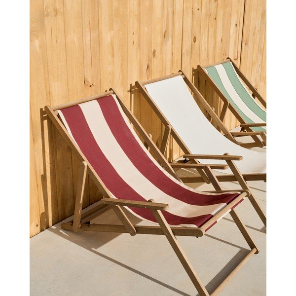 Rdeč vrtni ležalnik iz masivnega lesa Vilara – Kave Home-image-2