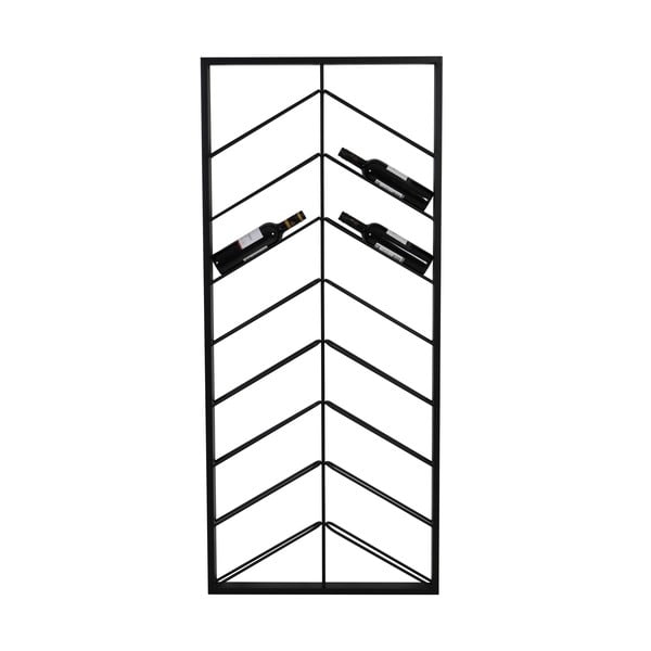Črno stensko kovinsko držalo za vino število steklenic 16 70x160x6 cm Malbeo – Light & Living