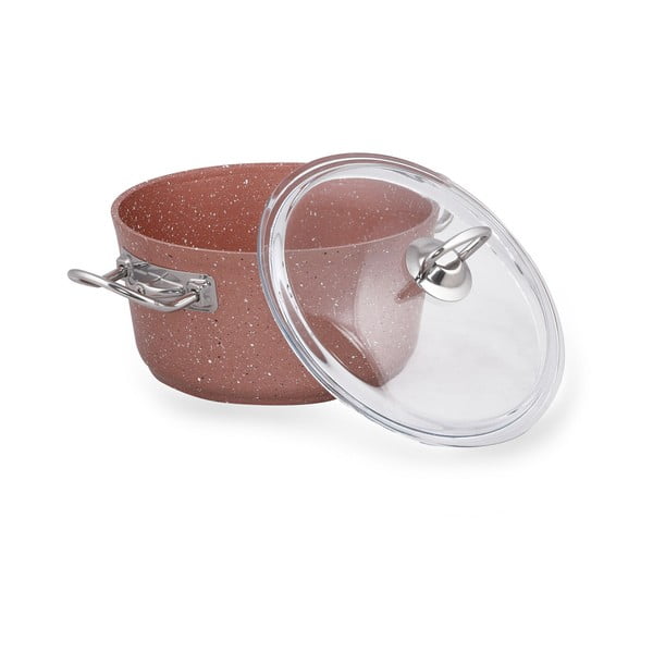 Roza aluminijast lonec s pokrovom Güral Porselen Classic, ø 20 cm-image-2