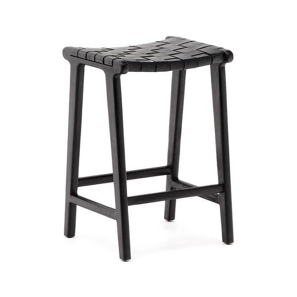 Črn barsko stol iz masivnega mahagonija Calixta – Kave Home-image-2