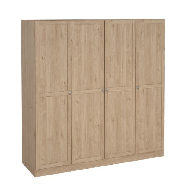 Garderobna omara v hrastovem dekorju v naravni barvi 195,5x200 cm Billund – Tvilum-image-3