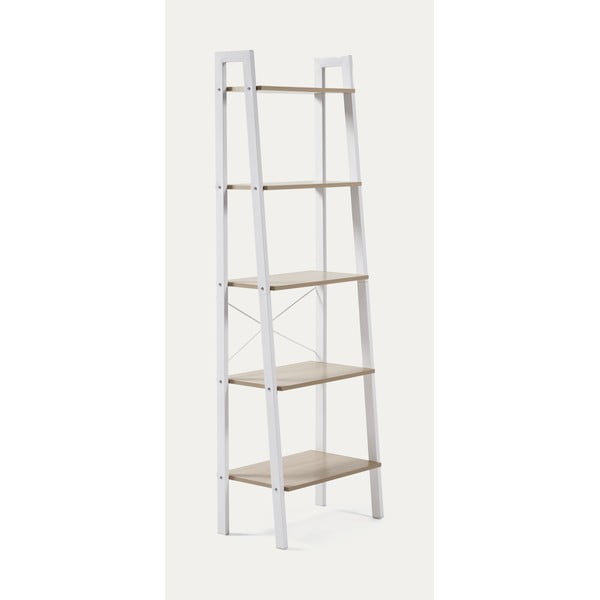 Bel/naraven regal v hrastovem dekorju 56x172x32 cm Aarhus – Kave Home-image-3