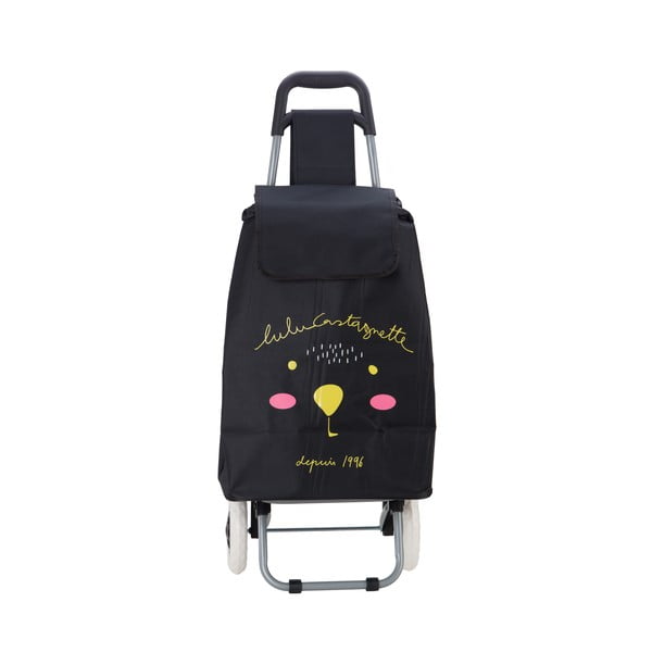 Črna nakupovalna torba na kolesih Lulucastagnette Cosette, 37 l