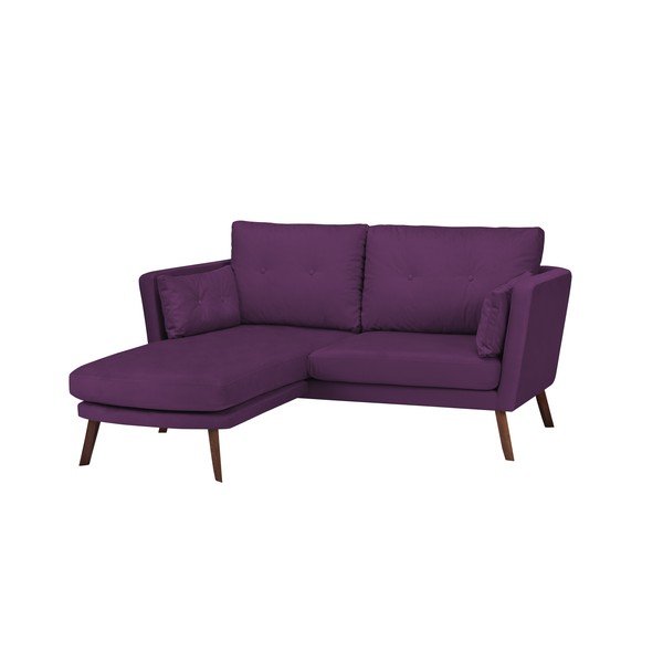 Temno vijolična trisedežna zofa Mazzini Sofas Elena, z ležalnikom na levem vogalu-image-3