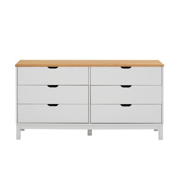 Bela nizka komoda iz masivnega bora 150x75 cm Post – Støraa