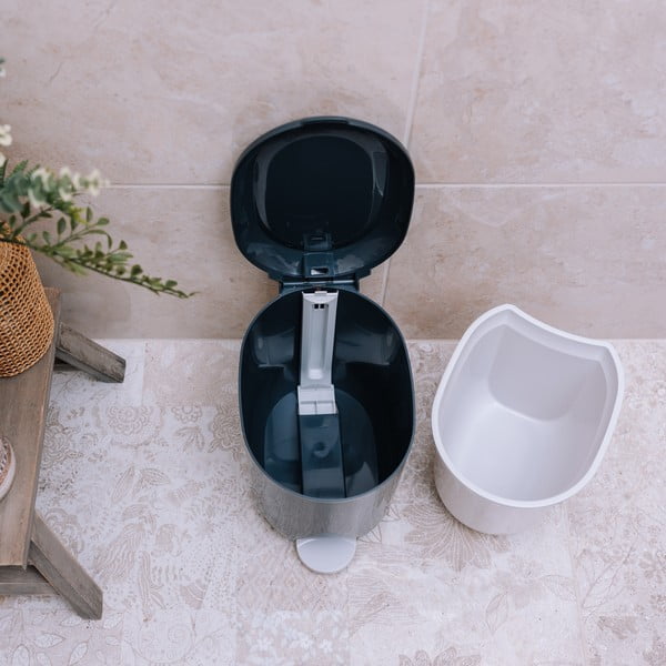Temno siv plastičen koš za smeti s pedalom 3,5 l – Addis-image-2
