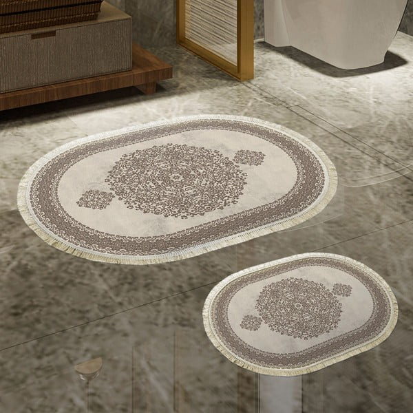 Bež kopalniške preproge v kompletu 2 ks - Foutastic-image-1