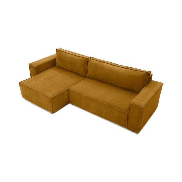 Gorčično rumena kotna raztegljiva sedežna garnitura Bonami Selection Bowie-image-4